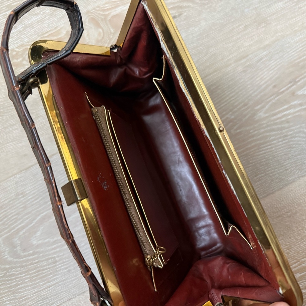 Vintage hornback alligator handbag - stunning and high quality skin - Picture 5 of 9